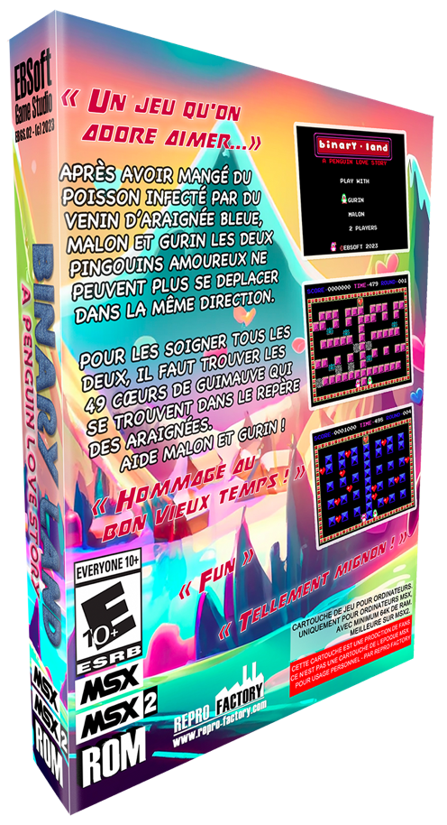 Binary land A penguin love story for MSX with french cover